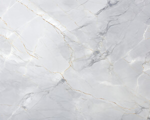 Fototapeta premium Marble polished and light gray adorned with gold and white veins running through it.