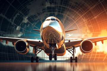 Airplane. 3D illustration. 