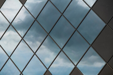 Windows with sky reflection