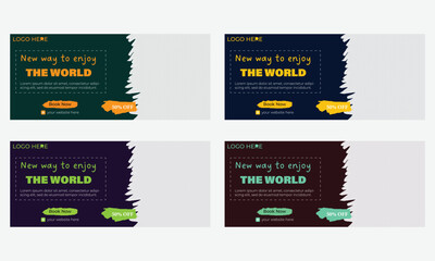 A modern vector template design web banner set with geometric shapes .Best for business proposal, marketing and also for business advertisement.
