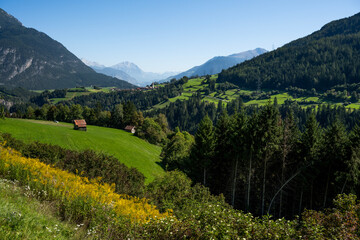 Fototapeta na wymiar Beautiful Landscape in the Pitz Valley in Tirol in Austria