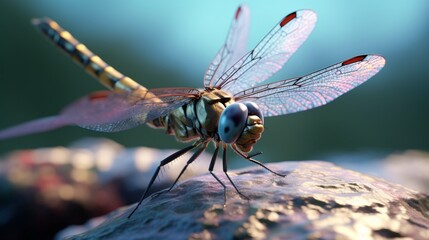 3d real dragonfly.Generative AI