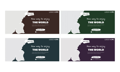A vector template design web banner set with geometric shapes .Best for business proposal, marketing and also for business advertisement.