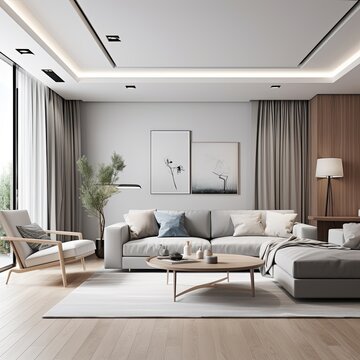 contemporary home interior design concept beautiful living room design in natural color scheme with bright and clean cosy comfort house beautiful design background