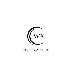 WX logo. W X design. White WX letter. WX, W X letter logo design. Initial letter WX linked circle uppercase monogram logo.