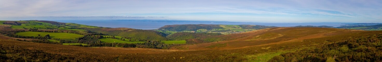 Fototapeta na wymiar Aerial view of the Dunkery hill, the highest point of Exmoor, England