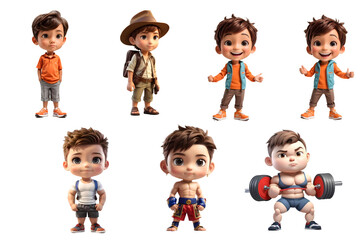 Collection of small cartoon poses, very cute.