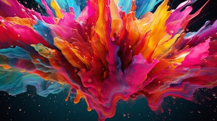 flowing paint colorful bright watery RTX.Generative AI - obrazy, fototapety, plakaty