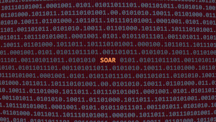 Fototapeta premium Cyber attack soar. Vulnerability text in binary system ascii art style, code on editor screen. Text in English, English text