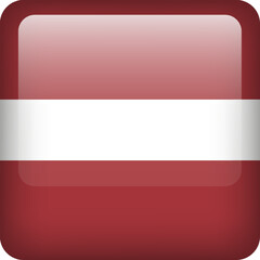 Obraz premium Latvia flag button. Square emblem of Latvia. Vector Latvian flag, symbol. Colors and proportion correctly.