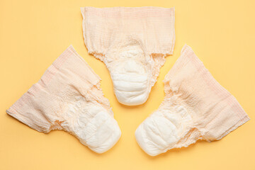 Period panties on yellow background