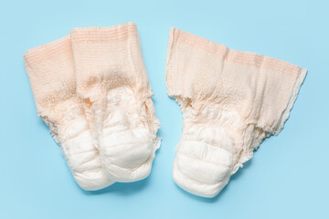Period panties on blue background