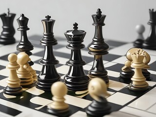 Chess piece on a chess board game for ideas, challenges, leadership, strategy, business, success, or abstract concepts.