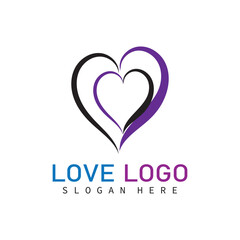 heart love logo company  bussines beauty