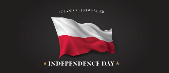 Poland independence day vector banner, greeting card