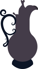 vintage jug by color shape in flat style by silhouette