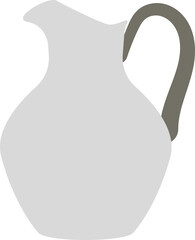 Jug by a simple color shape in flat style by silhouette