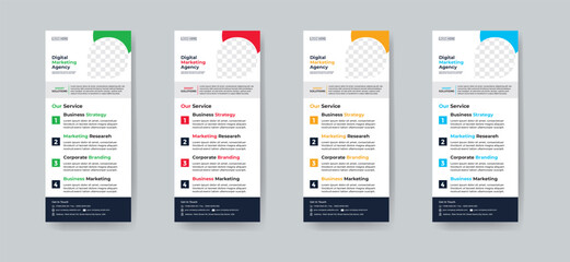 Modern creative corporate business dl flyer or rack card layout concept background flyer brochure cover template for grow up your business to the next level