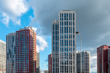 Fototapeta na wymiar New high rise residential houses in a sunny day