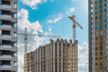 Construction site with cranes