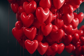 heart-shaped balloons forming a heart. Generative AI