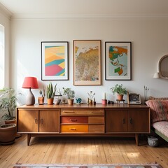 Family house decoration with light entry. Generative AI