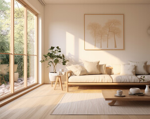 Modern, bright living room