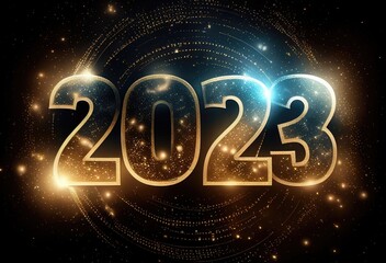 2023 Block Letters Celebration Colorful Backdrop Generative AI