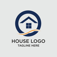 house logo design simple concept Premium Vector