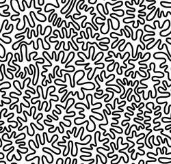 A black and white hand-drawn drawing on a white background.Abstract design and seamless pattern.