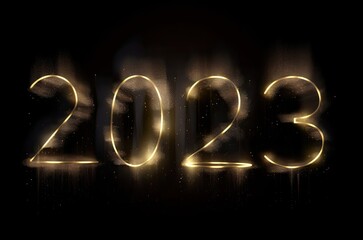 2023 New Year Gold Backdrop Generative AI