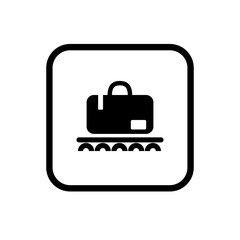 Moving luggage on a conveyor belt at the airport. EPS10