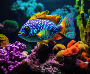 yellow blue tang fish