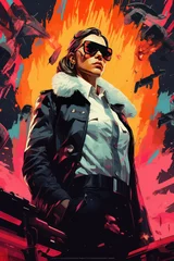 Vintage Vision: A 1970's Style Abstract Movie Poster Reflecting a Cinematic Era Through Geometric Mystique, Crafted by Generative AI © BigMindOutfit