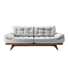Classic grey couch with wood legs