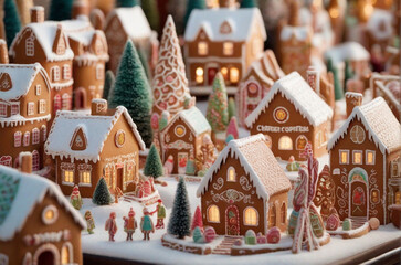 Whimsical Christmas Village: Colorful Houses and Festive Market Magic Christmas Concept Art