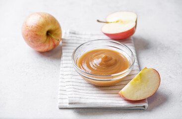 Apple puree or butter or jam in a bowl
