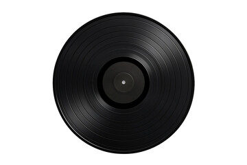 3D Icon of a Classic Black Vinyl Record on transparent background.