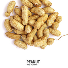 Roasted peanuts, peanuts in shell Isolated on white background