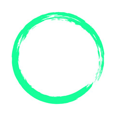 Light seafoam or light green circle brush stroke vector isolated on white background