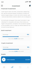 Investment, Forex and Stock Trading, Crypto Trade, Financial and Business Portfolio Mobile App Template