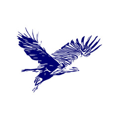 line sketch of an eagle as an element for making logos, activity symbols and organizational symbols