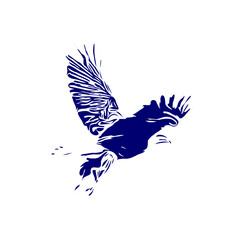line sketch of an eagle as an element for making logos, activity symbols and organizational symbols