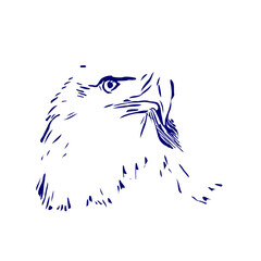 line sketch of an eagle's head as an element for making logos, activity symbols and organizational symbols
