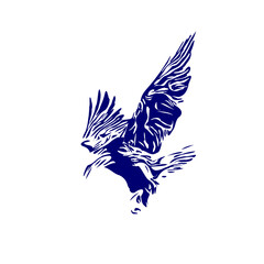 line sketch of an eagle as an element for making logos, activity symbols and organizational symbols