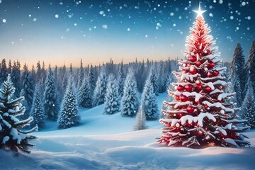 winter landscape with snow