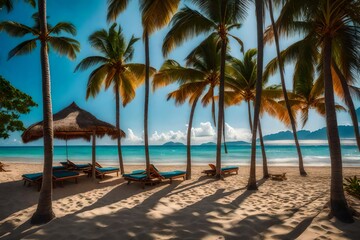 beach with palm trees