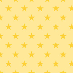 Seamless star pattern on yellow background use for background design, print, social networks, packaging, textile, web, cover, banner and etc.