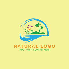 Fototapeta na wymiar ecology natural logo design vector