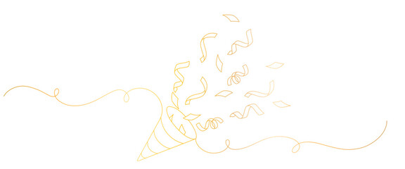 new year trumpet golden line art style. elements for the new year © Adhi